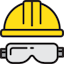 Face and eye protection to reduce the risk of injuries.