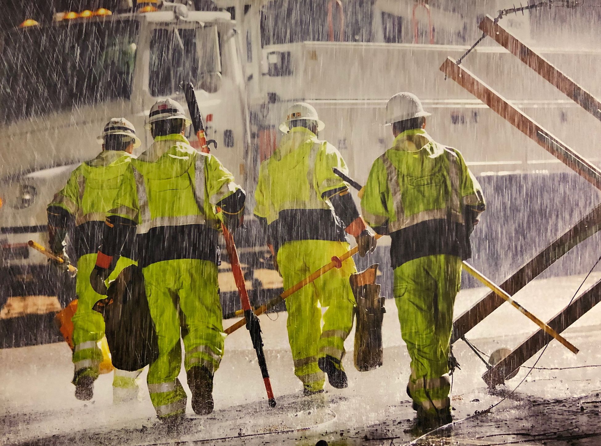 Rain coats and gumboots