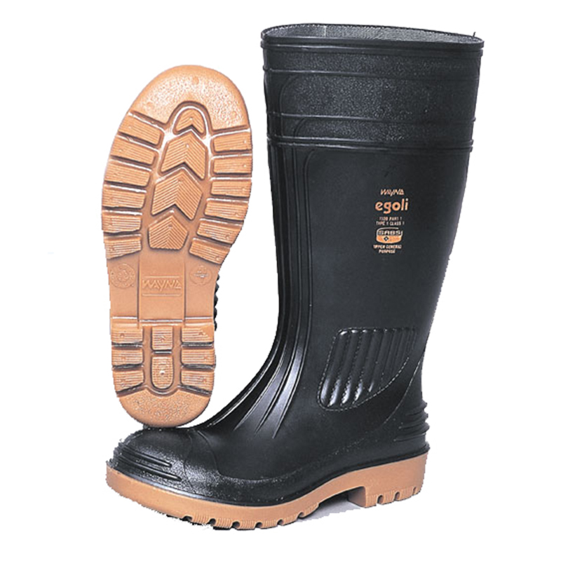Heavy duty gumboot,Steel-toe,PVC water resistant,Anti-slip and anti-static sole.