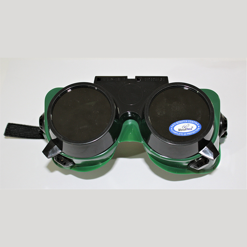 safety welding goggles with flip flap.